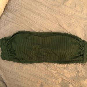 Green Strapless Bathing Suit Top